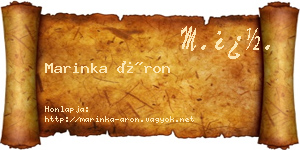 Marinka Áron névjegykártya